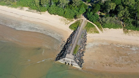 Aerial View of Margaret Street Groyne, Urangan